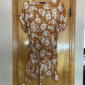 Belted floral dress